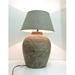Lampa ceramiczna Rustykalna z abażurem 47cm